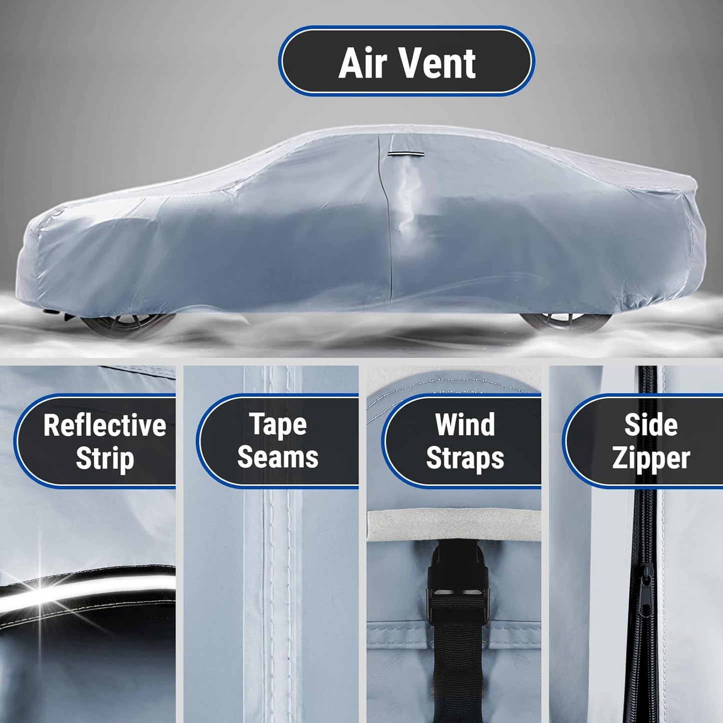 iCarCover Premium Car Cover for 1982-1986 Pontiac Bonneville Heavy Duty Waterproof All-Weather Automobiles Custom Fit Indoor Outdoor UV Snow Protection Covers with Straps and Bag