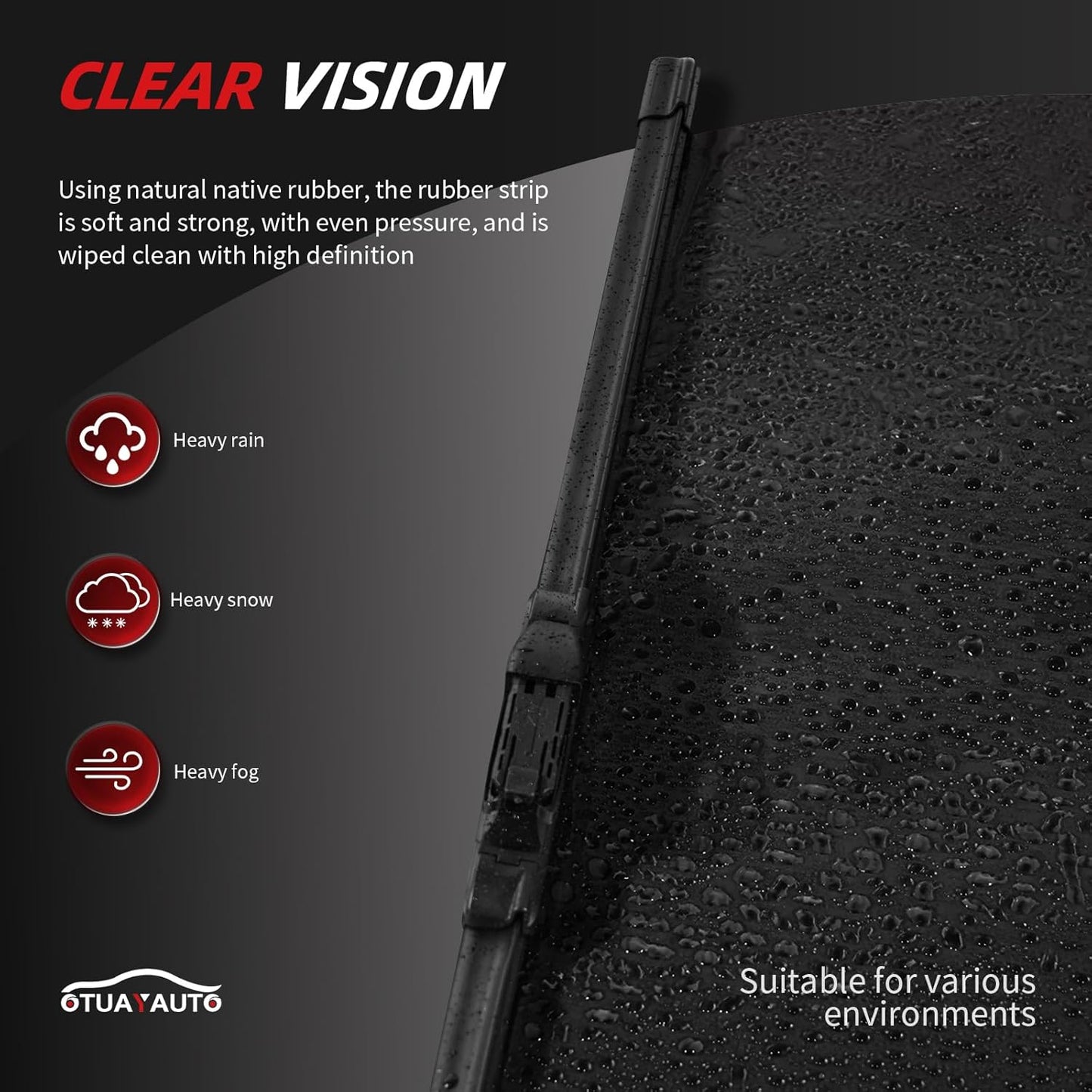 OTUAYAUTO Premium Windshield Wiper Blades - Replacement for Toyota Prius 2016-2023 - Precision Fit, All-Weather Performance, Front and Rear Wiper Blades, Top Lock - 28"+16"+16" (Pack of 3)