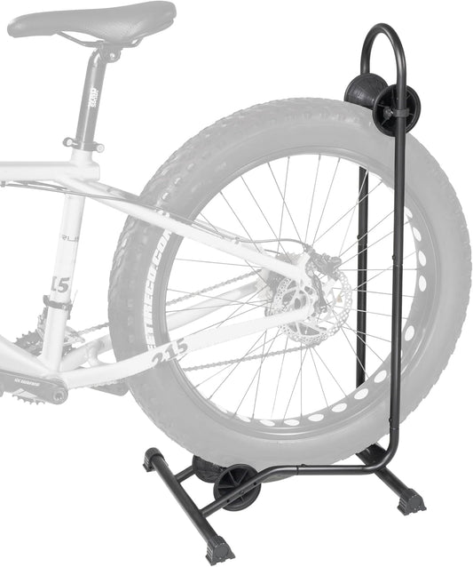 CyclingDeal Fat Snow Bike Floor Stand Parking Rack - for 24"-29" MTB Mountain & Road Bikes with Tire Width up to 5" - Bicycle Indoor Outdoor Garage Storage