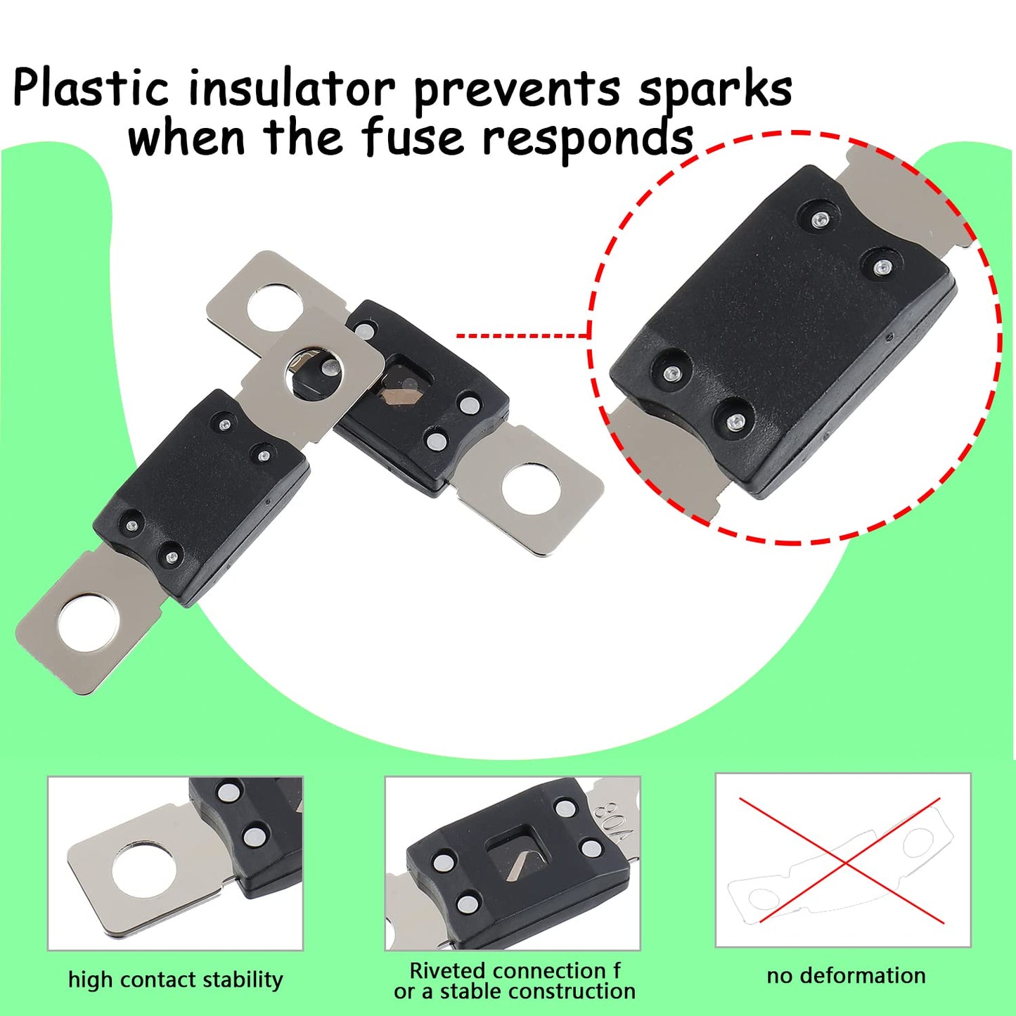 450A MEGA High Current Fuse - 450 Amp Bolt-on Fuse for Cars, Trucks, Construction Vehicles, Buses, Caravans (2 Pcs)