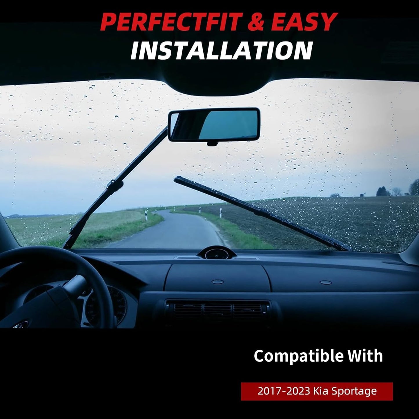 OTUAYAUTO Premium Windshield Wiper Blades - Replacement for Kia Sportage 2017-2023 - Precision Fit, All-Weather Performance, Front and Rear Wiper Blades, J/U Hook - 26"+16"+11" (Pack of 3)