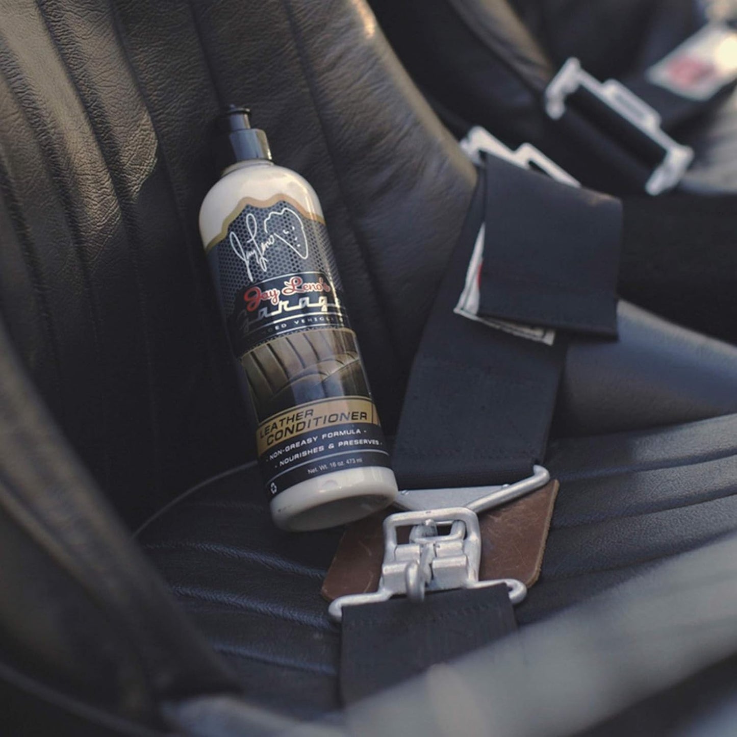 Jay Leno's Garage Leather Conditioner – 16 oz | Nourishes & Protects Car Leather | Lanolin & Beeswax Formula | Prevents Cracking & Fading | Non-Greasy Finish