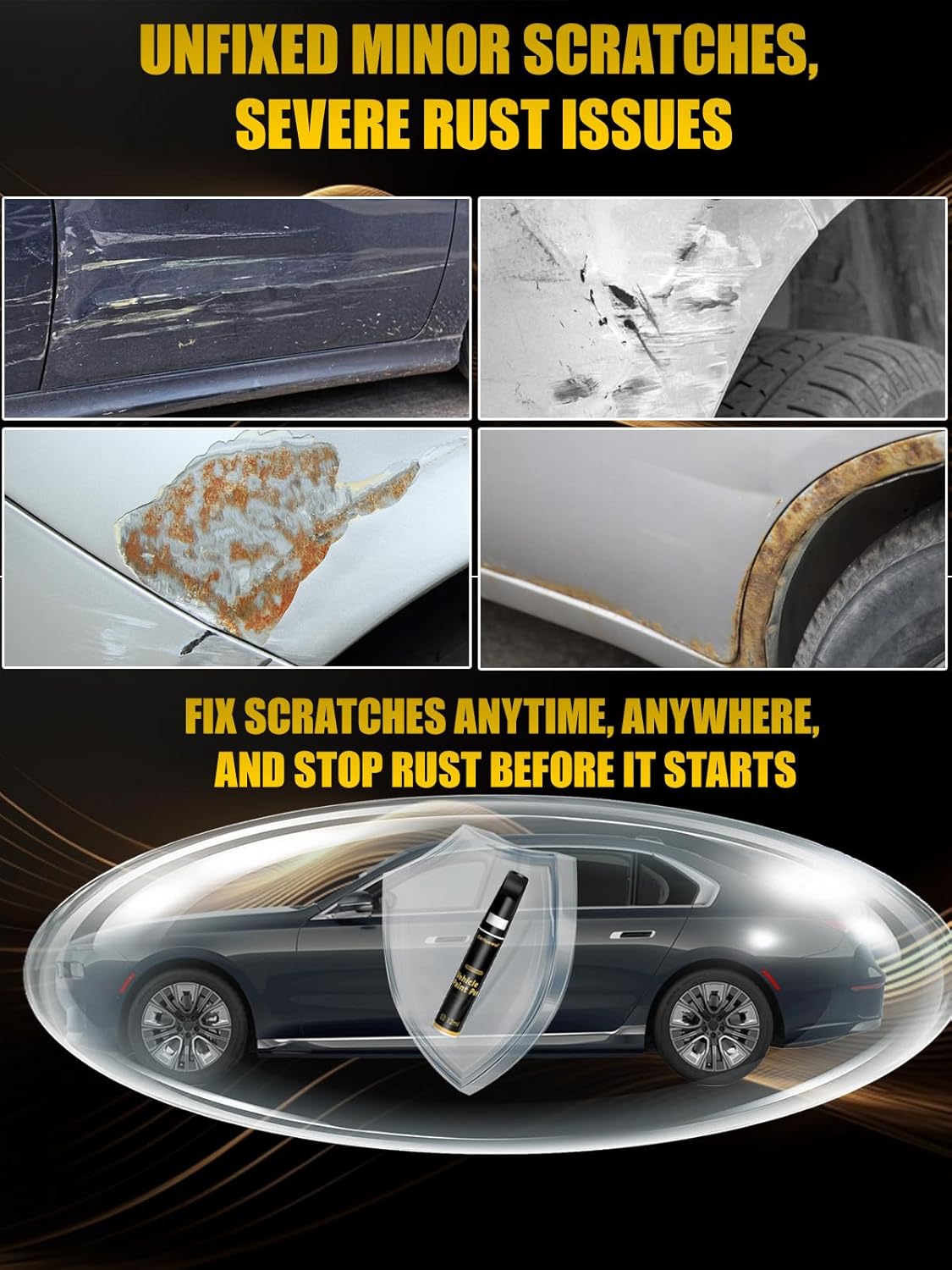 (040/9040) Black/Jet Black Touch Up Paint Compatible with Mercedes-Benz, Exact Match Car Paint Pen Automotive Scratch Repair Remover Kit Quick & Easy Solution for Vehile Chips and Nicks