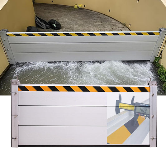 Reusable Heavy Duty Aluminum Flood Barriers for Home Exterior, Flood Protection Barriers Water Barrier Door Quick Detachable Garage Doors Detachable Mobile Rain Water Baffle ( H 47.2 inch L 8FT)