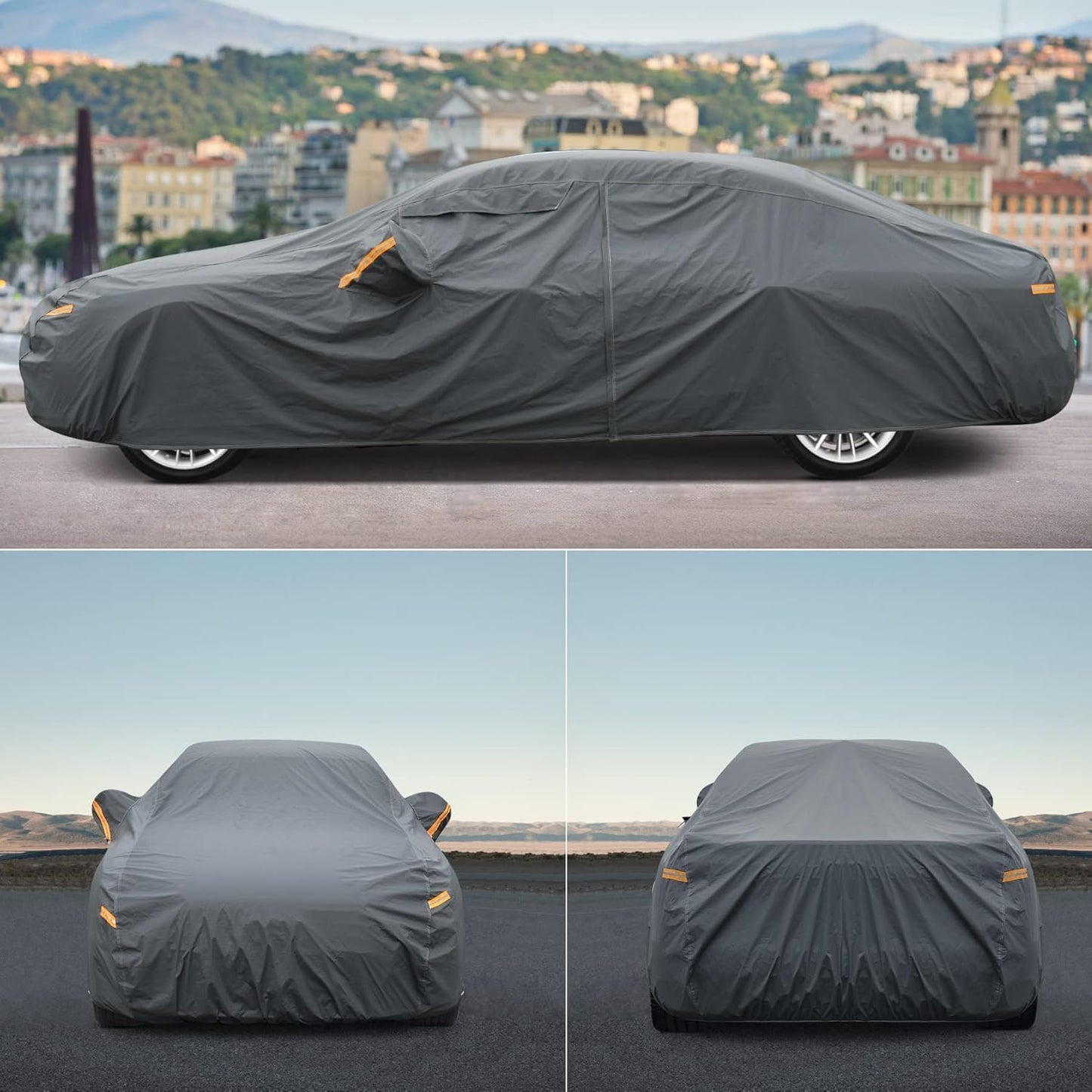 Premium Car Cover Custom Fit Mercedes-Benz GLE350 GLE400 GLE450 GLE43 GLE53 GLE63, 16 Layers Heavy Duty Car Cover Waterproof All Weather with Zipper Door for Sun Rain Snow Dust Uv Protection