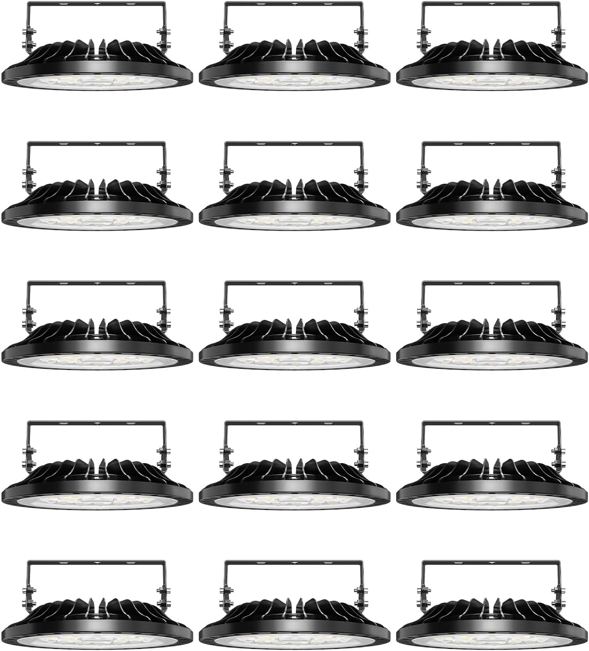 Viugreum High Bay LED Shop Lights, 100W UFO LED High Bay Light 10,000LM 120V LED High Bay Lights 5000K Daylight, Alternative to 450W MH/HPS for Garage Workshop Barn Factory Warehouse - 15 Pack