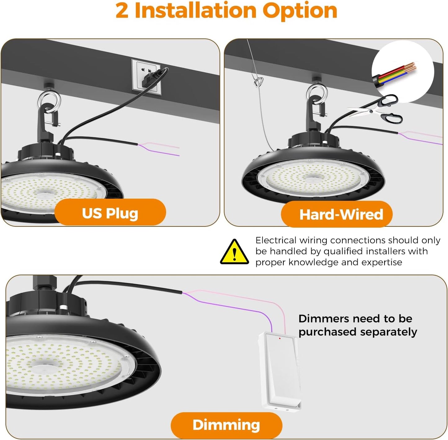 AIKVSXER LED High Bay Lights 180W UFO Shop Lights 32400LM 6000K Commercial Bay Lighting FixtureIP65 5ft Cable Plug & Play for Warehouse Factory Garage Workshop Barn 1 Pack