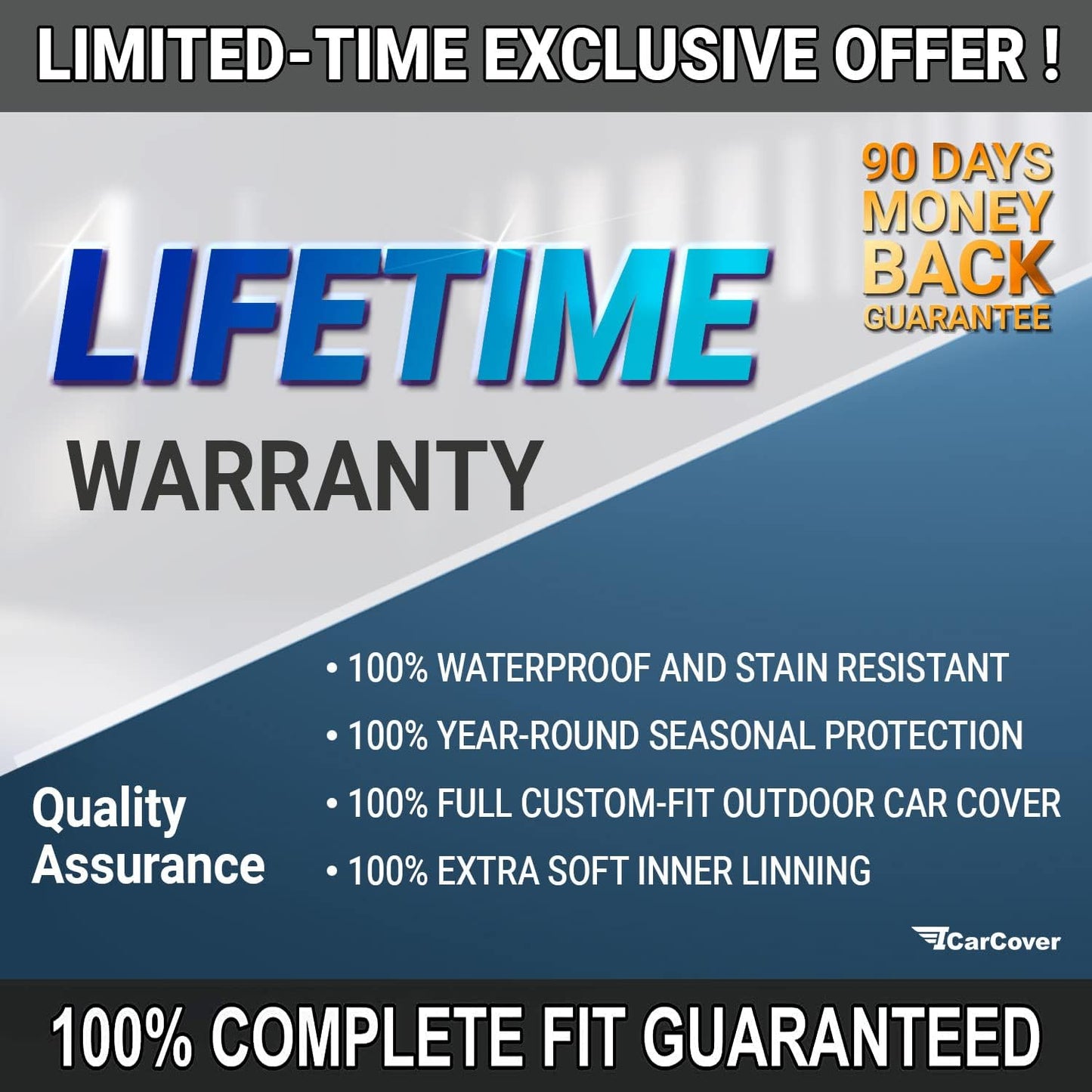 iCarCover Premium Car Cover for 1995-2002 Pontiac Sunfire Coupe Heavy Duty Waterproof All-Weather Automobiles Custom Fit Indoor Outdoor UV Snow Protection Covers with Straps and Bag