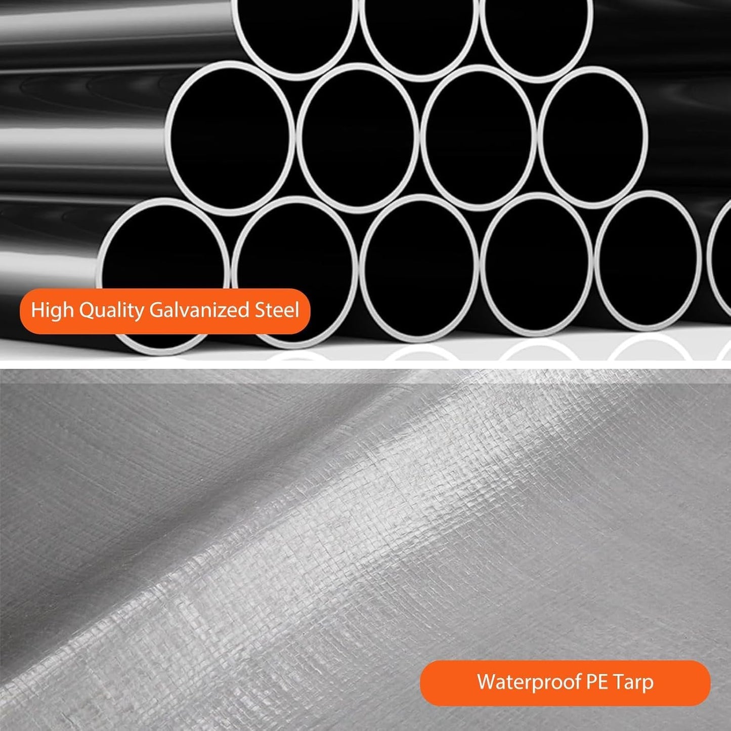 13x25FT Heavy Duty Carport, Outdoor Garage Canopy with 4 Roll-Up Doors and Mesh Windows, Large Portable Shelter Tent for Car, Truck, Boat, Party, Market