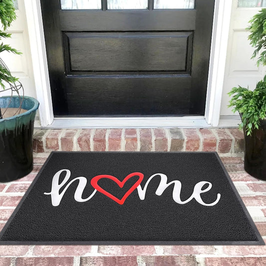 EARTHALL Door Mat Outside Inside Home Doormat, 36"x24",Durable Floor Mat Non Slip Mat Ultra Absorb Mud Easy Clean Front Doormat for Garage, Entryway, Patio, High Traffic Areas, Black