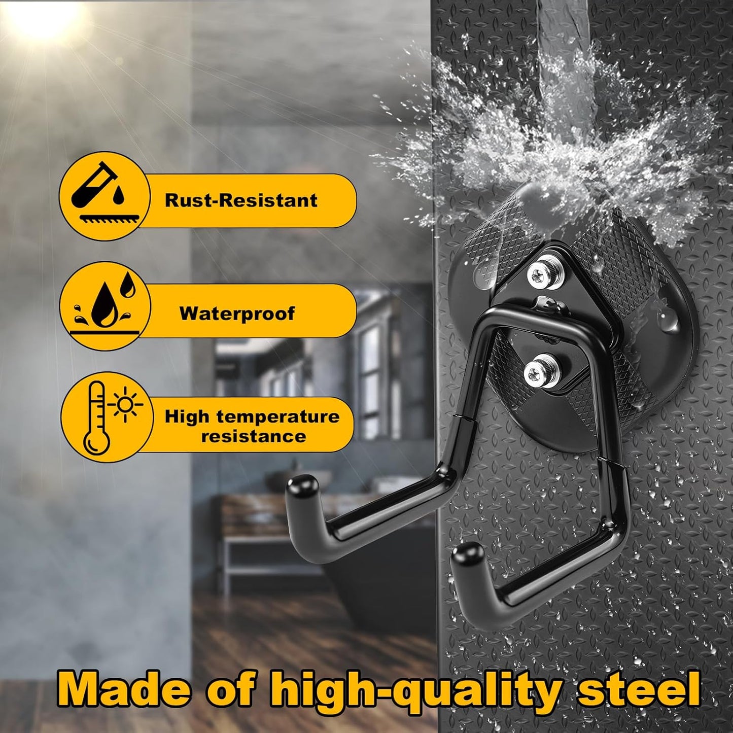 2 Pack Strong Gator Magnetic Hooks Heavy Duty for Hanging, Large Magnet Garage Utility Tool Accessories Organizer Holder with Anti Slip Rubber Coating for Cruise,RV,Workshop and Outdoor Storage