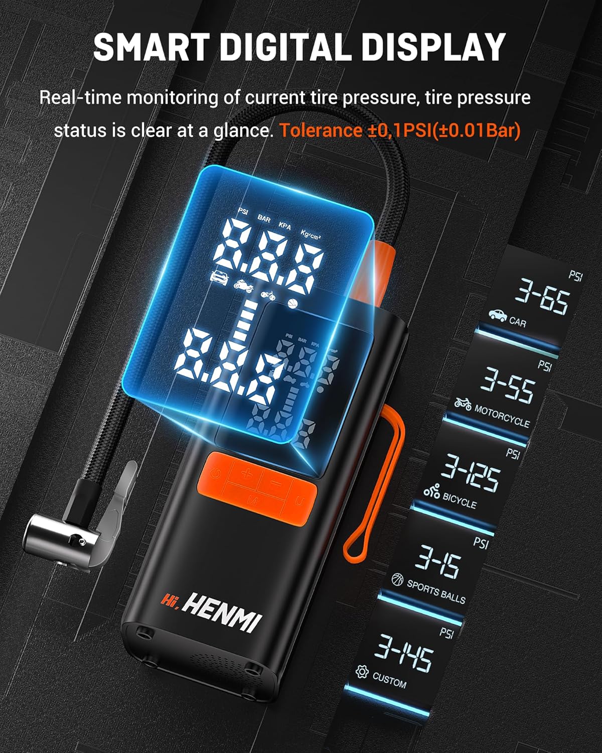 Tire Inflator Portable Air Compressor,Car Tire Air Pump Portable with Digital Pressure Gauge,18000mAh and 170 PSI Bike Tire Pump,Electric Air Pump for Motorcycle Tires,Bicycle Tires and Balls