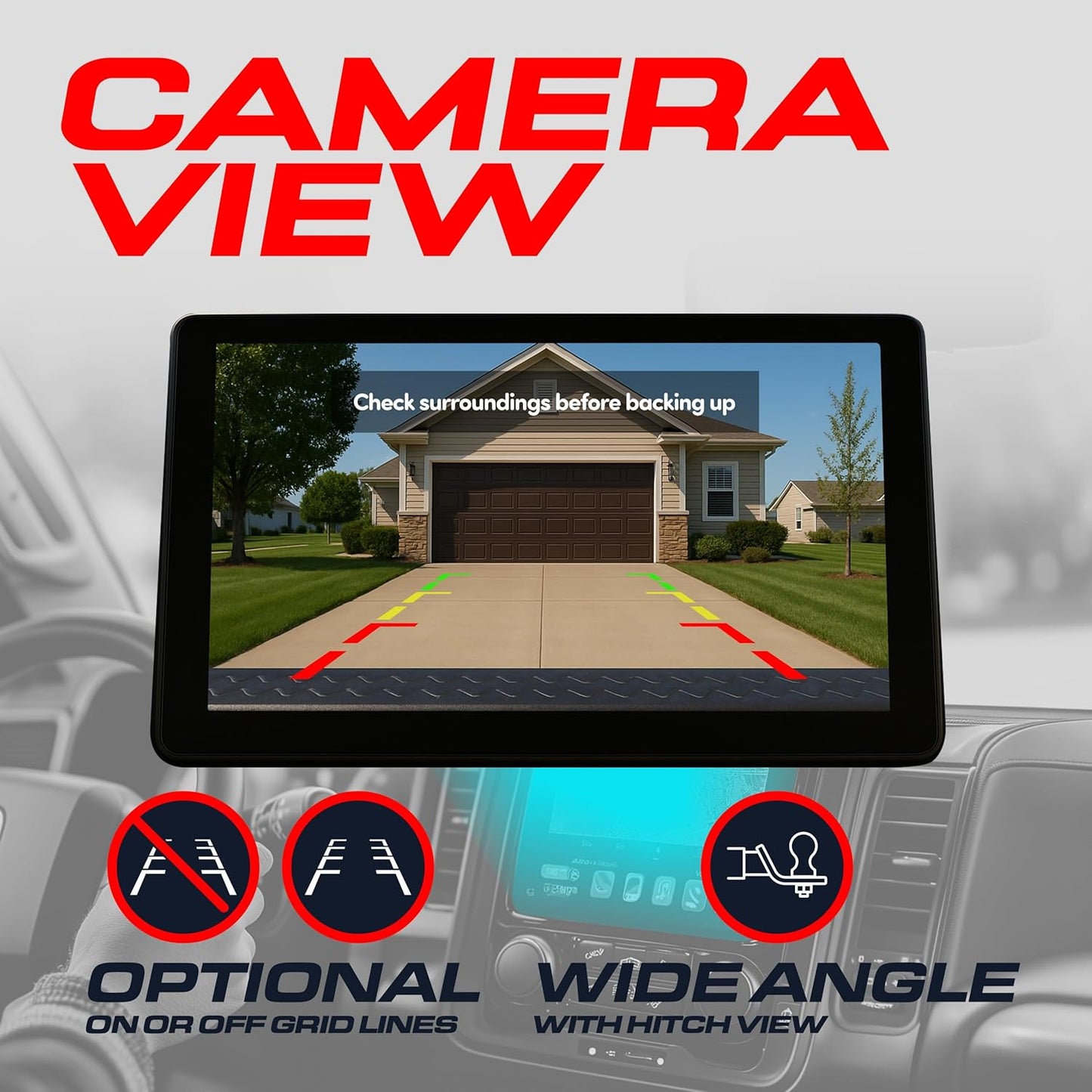 Master Tailgaters Black Tailgate Handle with Backup Camera Replacement for Honda Ridgeline (2006-2014) | IP68 Waterproof | Parking Grid Lines Available | Easy to Install