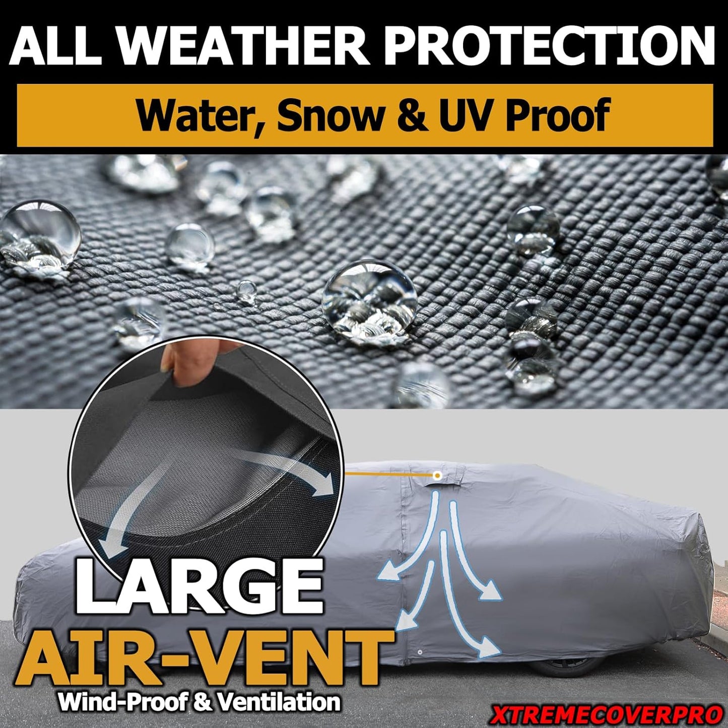 All Weather Waterproof car Cover Good for rain Snow uv Protection dust Small SUV Q3 X1 Blazer Encore Trailblazer Nitro Escape CR-V Patriot SELTOS Gray