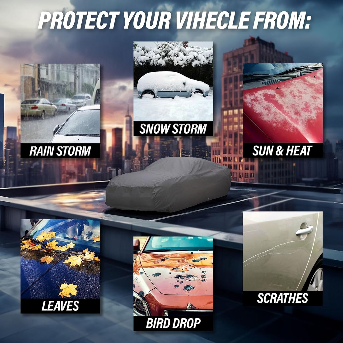 Supreme Full Car Cover – for Pontiac Firebird 1972-2002 Coupe 2-Door Semi Custom Fit Waterproof Full Coverage All Weather Windproof Dust Proof Indoor Outdoor Automobile