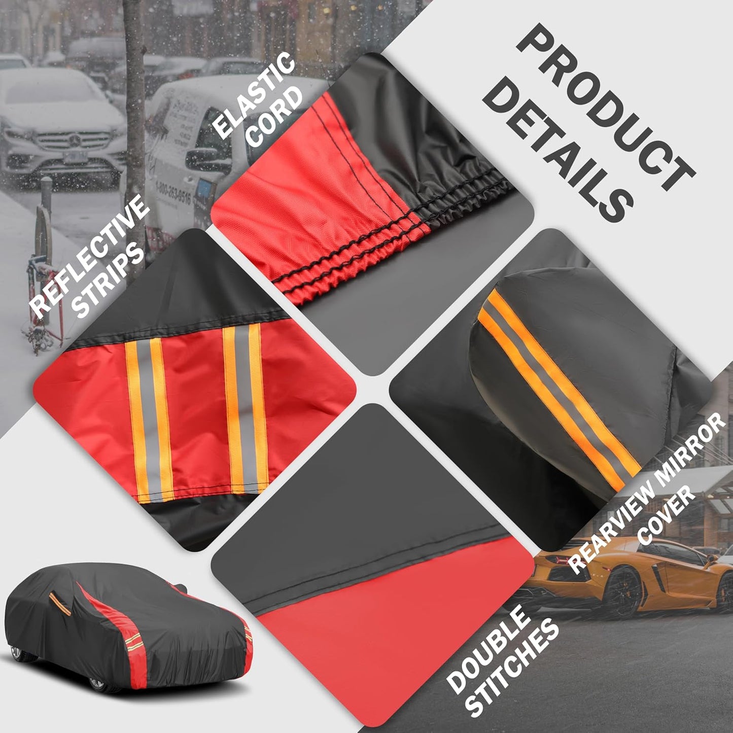 Car Cover Outdoor Automobiles Waterproof All Weater Truck Cover for Tacoma, Tundra, Titan, F-150, RAM 1500, Silverado 1500, Sierra 1500 etc. Length: Up to 230 inches.