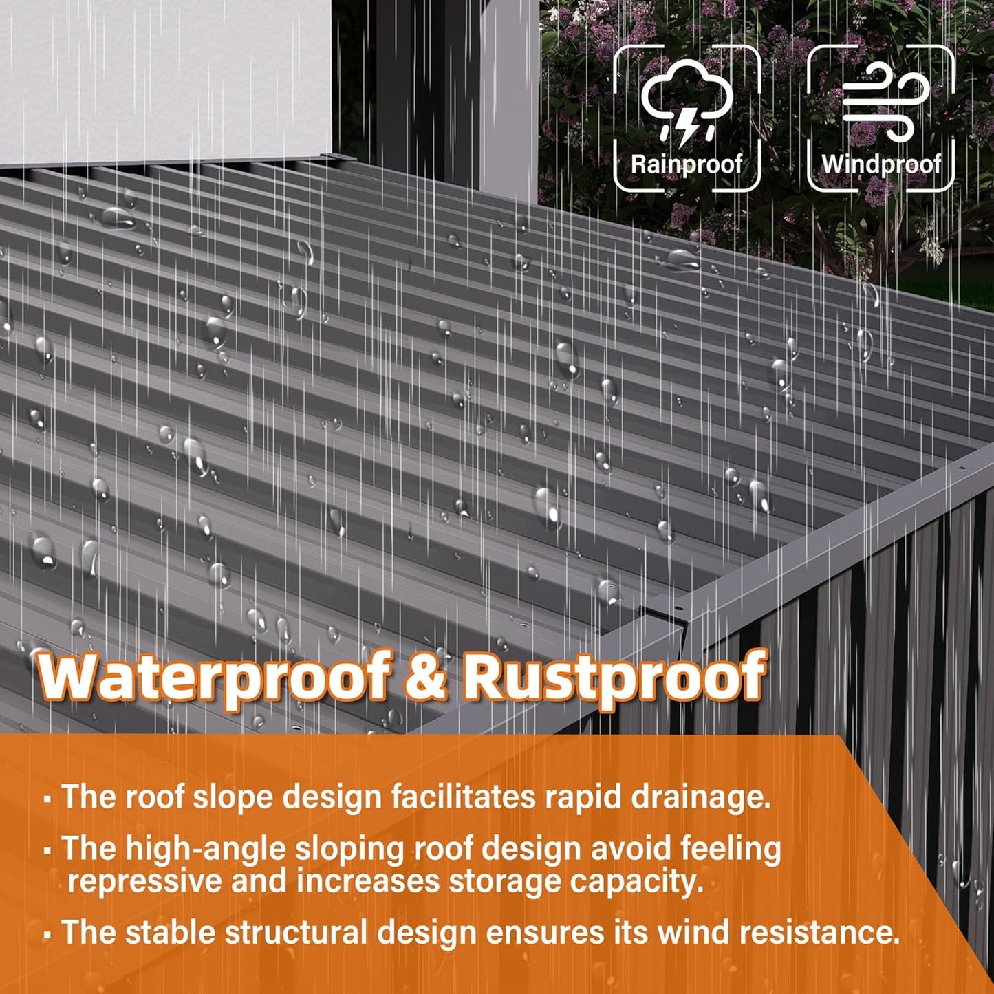 9x4 FT Lean to Shed with Window, Metal Sheds & Outdoor Storage with 6 Vents and 2 Swing Doors, Outdoor Storage Shed Waterproof for Backyard, Garden, Patio, Gray