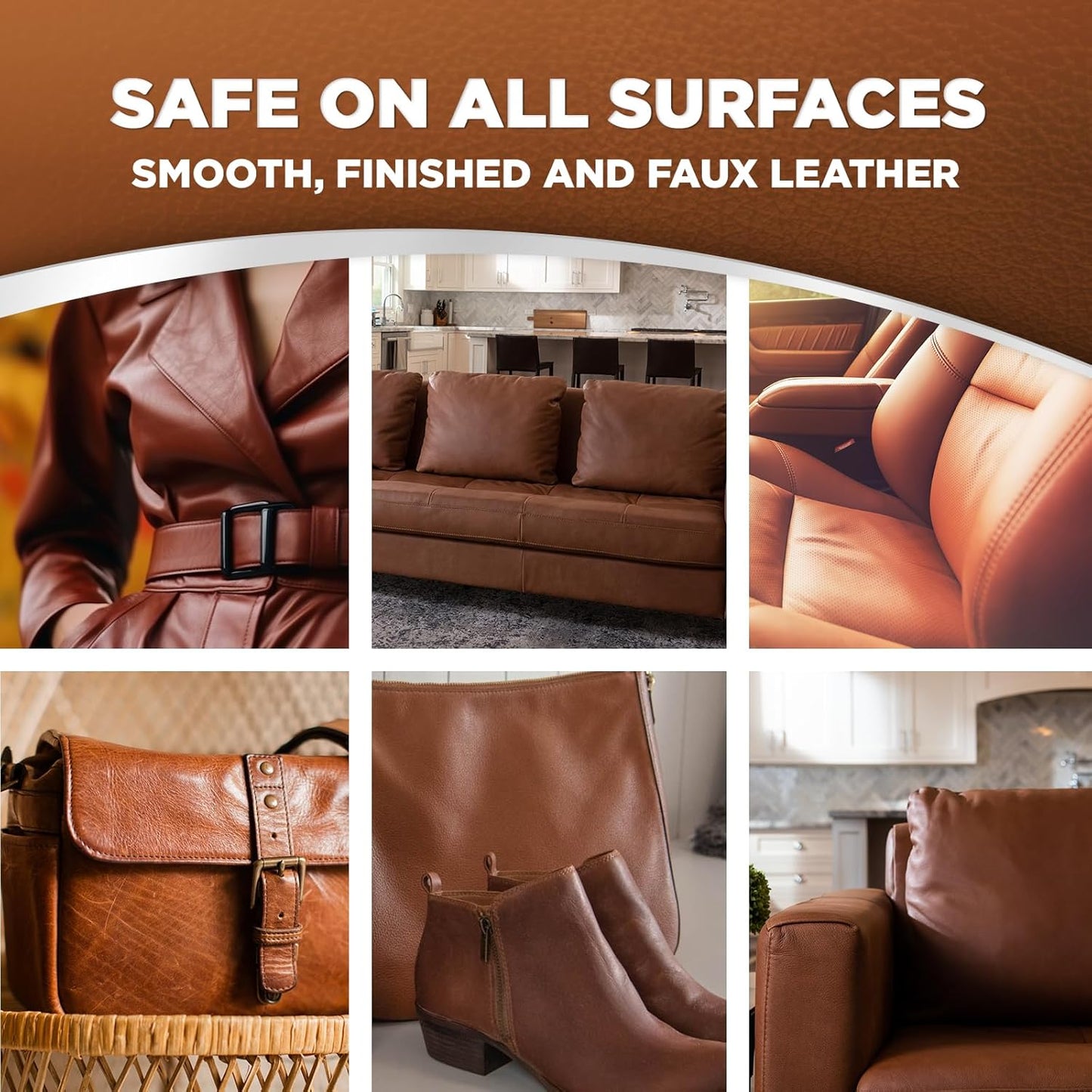 Weiman 3 in 1 Deep Leather Cleaner & Conditioner Cream - Restores Leather Surfaces - Use on Leather Furniture, Car Seats, Shoes, Bags, Jackets, Saddles