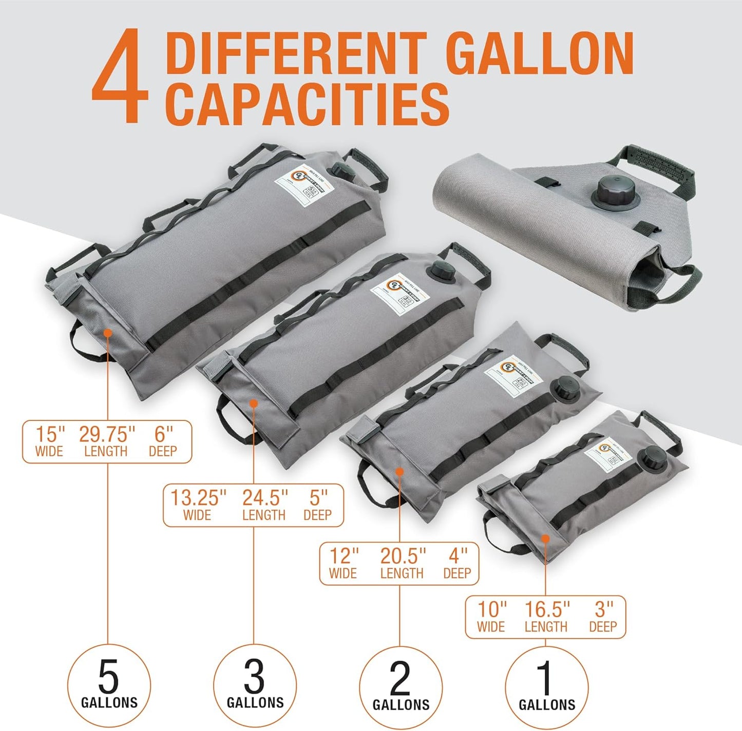 Giant Loop Armadillo Bag, Utility Bladder for Safe Transport and Storage of Powersports and Automotive Fluids, for Motorcycles, UTVs and ATVs, 1 Gallon