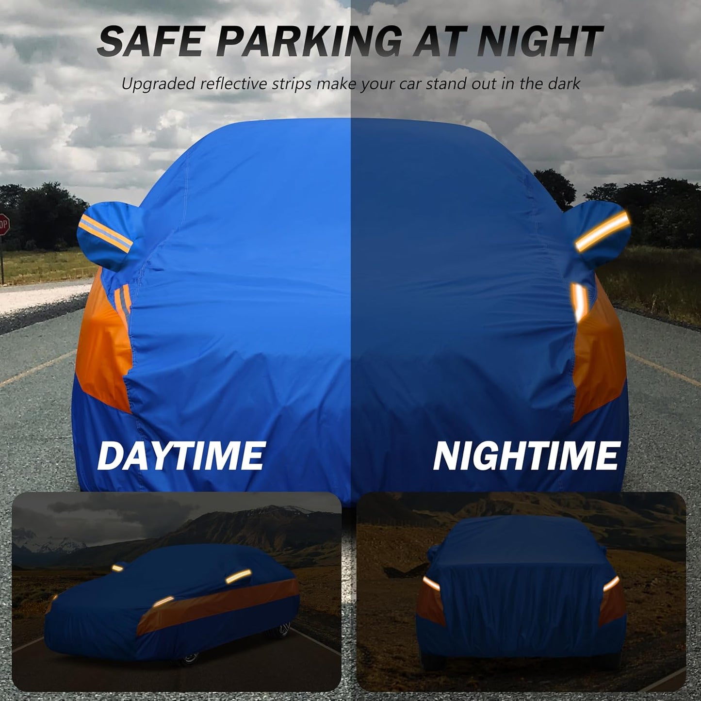 Heavy Duty Outdoor Car Cover Windproof All Weather Waterproof Sun Rain UV Dust Snow Protection Outdoor,Fit BMW 8 Series,Buick Reatta,Chevrolet Camaro,Pontiac Firebird etc. Size C4