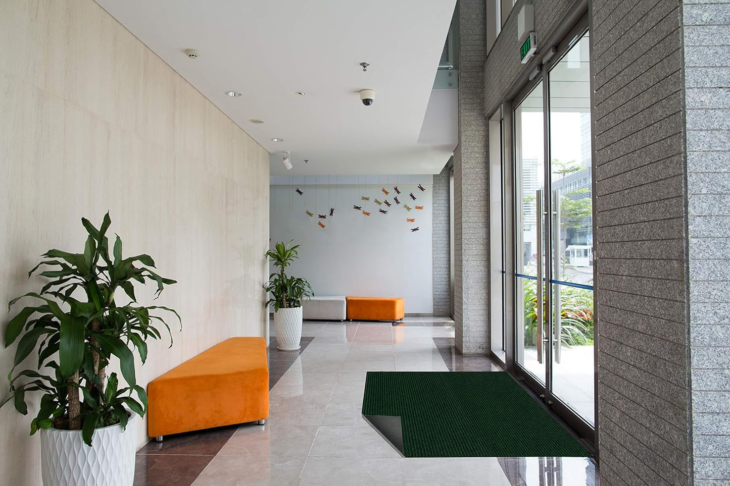 KOECKRITZ Heavy Duty Durable All Weather Indoor/Outdoor Non Slip Entrance Mat Rugs and Runners for Office Business Building Home Garage Front Door (6' x 13', Green)