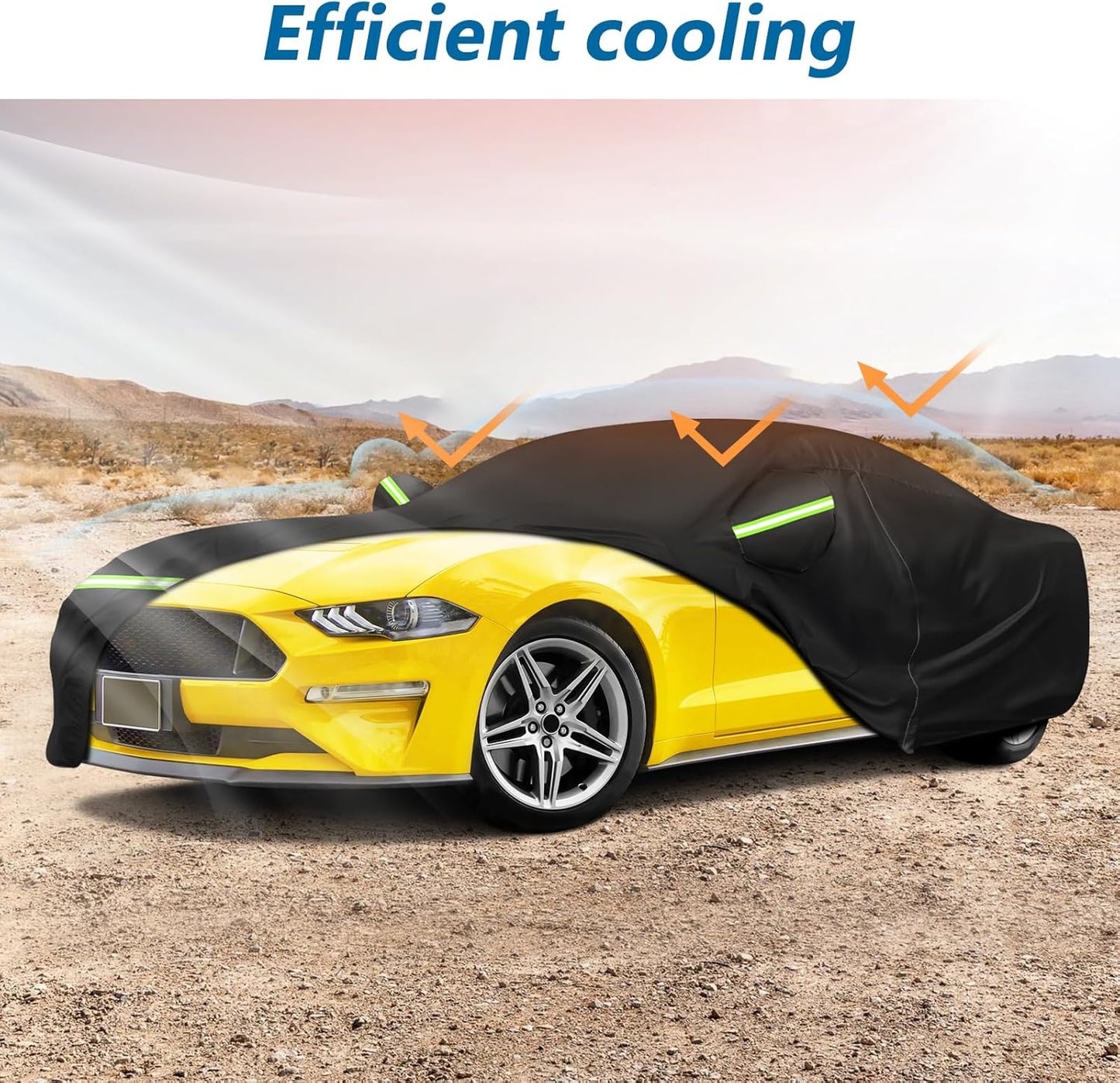 for Mustang Full Car Cover Waterproof All Weather, Outdoor Car Covers with Soft Cotton Lining Windproof Heavy Duty Protection Compatible with 1994-2025 Mustang GT/Shelby/Cobra/Bullitt/ECOBOOST