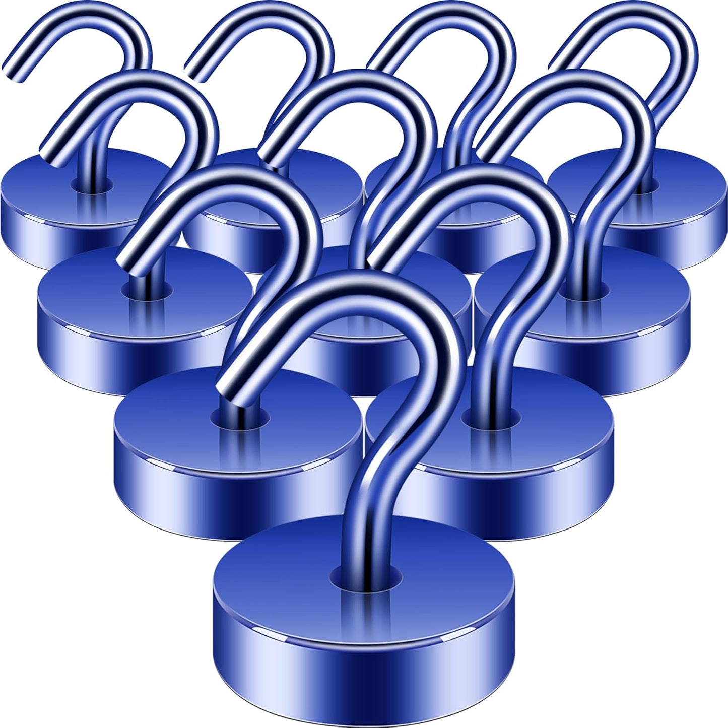 Neosmuk Magnetic Hooks, Cruise Ship Essentials, 40lb+ Heavy Duty Magnetic Hooks for Cruise Cabins, Refrigerator, Grill, Hanging, and Travel | Extra Strong Must-Haves Magnet Hook,Navyblue,Pack of 10