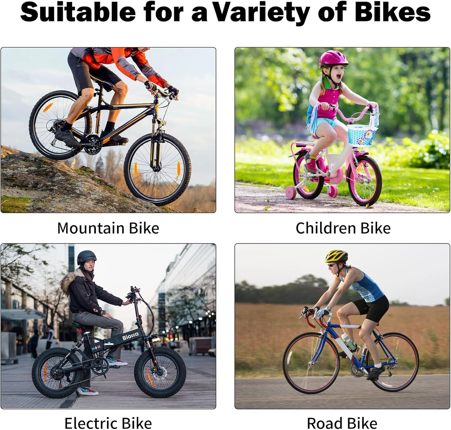 Freestanding Bike Storage Rack, Heavy Duty Vertical Bike Rack with 300LB Capacity, Hold 5 Bikes, Indoor Bicycle Organizer for Garage Storage with No Drilling Needed