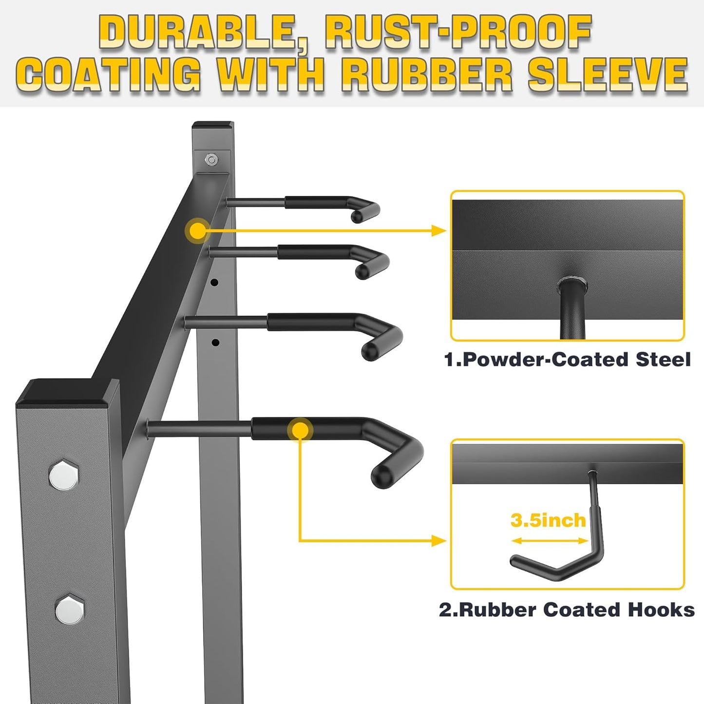 Ultrawall Freestanding Bike Rack, Vertical Bike Storage Stand for Garage, Indoor Bicycle Organizer, Holds Up to 4 Bikes