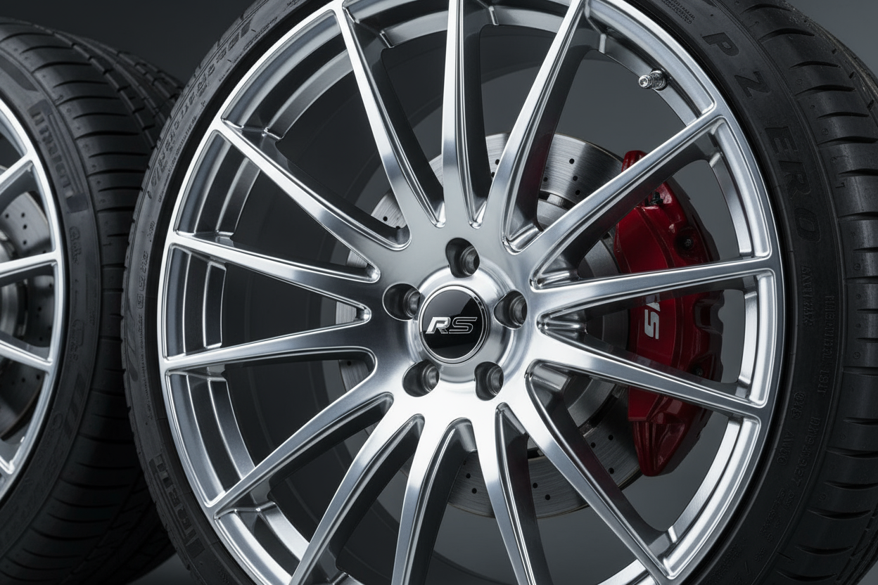 real photo of car wheels